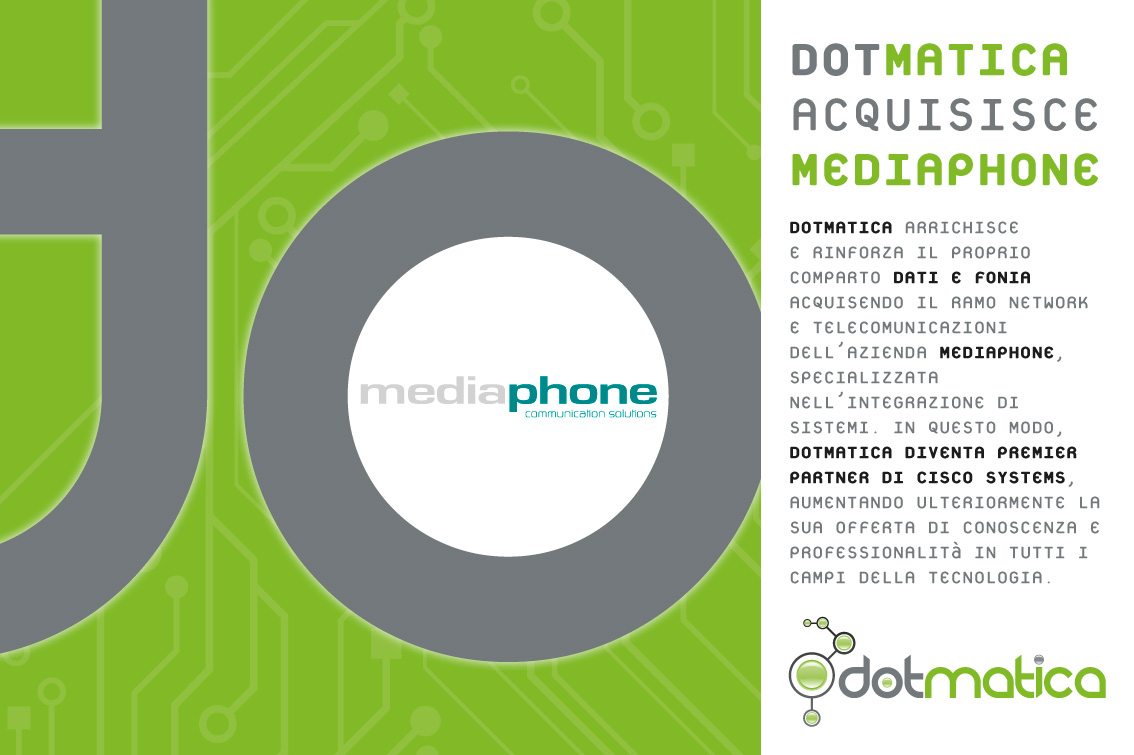 DotMatica acquisisce il ramo di networking e fonia da Mediaphone srl